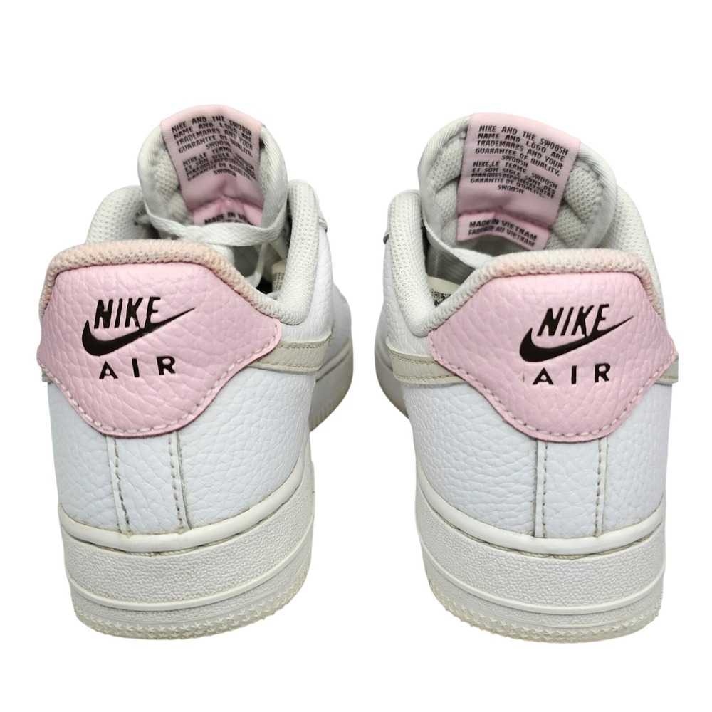 Nike Women 6 White Air Force 1 Low Tumbled Leather Sneakers HF9992-100 - Picture 9 of 14